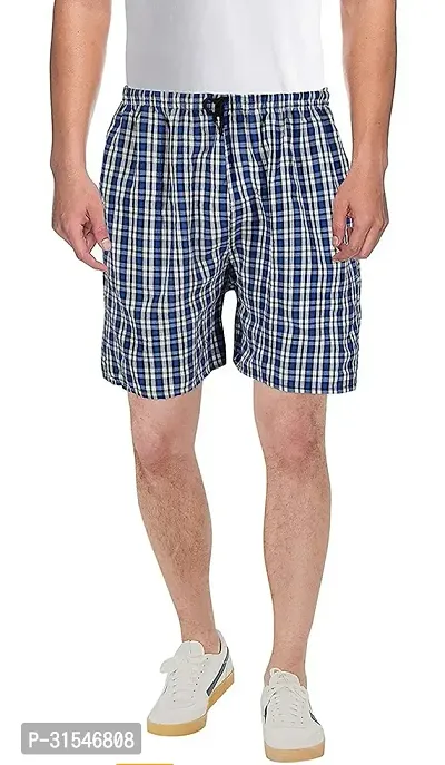 Stylish Navy Blue Cotton Blend Regular Shorts For Men-thumb0