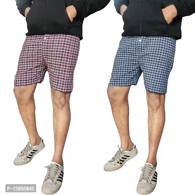 MARKIV Men's Stylish Cotton Shorts (Pack of 2) (Size L:32)-thumb0
