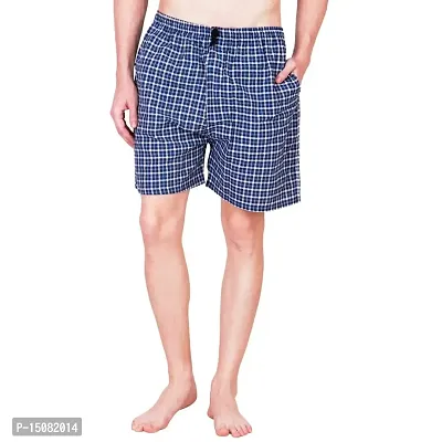 Men's Cotton Boxer/Shorts/Nikkar with Dual Side Pocket Pack of 2 Green Blue-thumb5