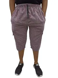 Fabus Men's Cotton Checkered Capri 3/4th Shorts Pack of 3-thumb4