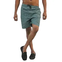 Men's Cotton Boxer/Shorts/Nikkar with Dual Side Pocket Pack of 2 Green Blue-thumb2