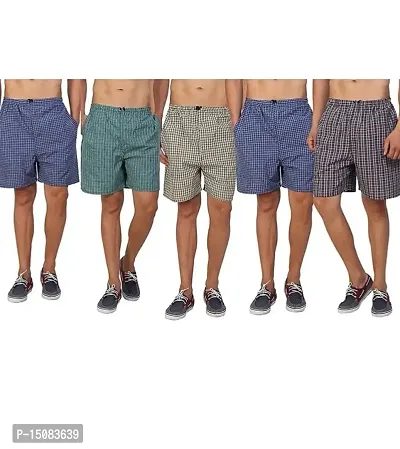 Men's Boxers Cotton Check Shorts for Men (Combo Pack 5)-thumb2