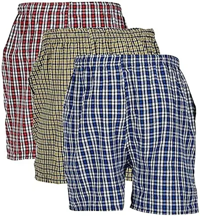 Geetanjali Fashion's Comfort Men's Cotton Shorts Boxers, Combo Pack of 3 Pcs