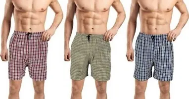 Men's Boxers Cotton Check Shorts for Men- (Combo Pack 3)-thumb1