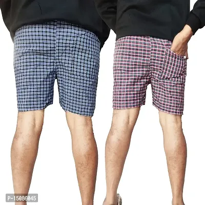 MARKIV Men's Stylish Cotton Shorts (Pack of 2) (Size L:32)-thumb2