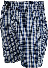 TOTO Industries Men's Multicolour Checkered Boxer Shorts Beach Shorts, Bermuda Short,Loose Fit Boxer Underwear, Button Fly Boxer Shorts,B03-(Pack of 03)-thumb2