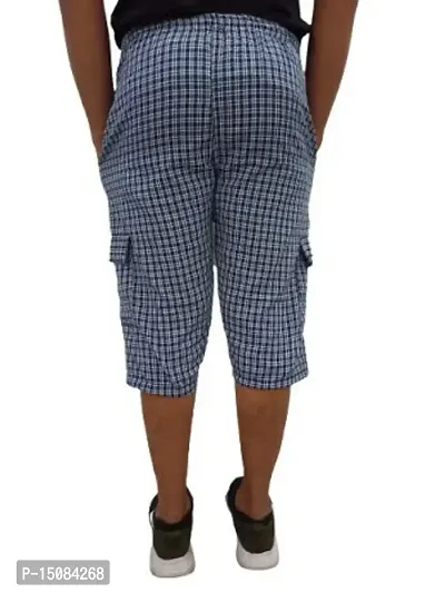 Fabus Men's Cotton Checkered Capri 3/4th Shorts Pack of 3-thumb2