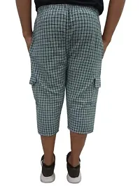 Fabus Men's Cotton Checkered Multicoloured 3/4th Capri Shorts Combo of 3, Size -XL-thumb4