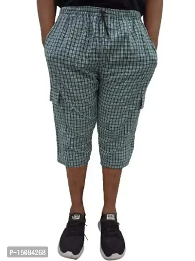 Fabus Men's Cotton Checkered Capri 3/4th Shorts Pack of 3-thumb4