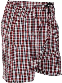 TOTO Industries Men's Multicolour Checkered Boxer Shorts Beach Shorts, Bermuda Short,Loose Fit Boxer Underwear, Button Fly Boxer Shorts,B03-(Pack of 03)-thumb3