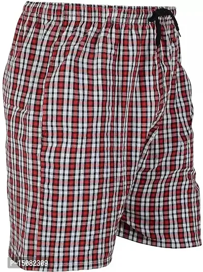 TOTO Industries Men's Multicolour Checkered Boxer Shorts Beach Shorts, Bermuda Short,Loose Fit Boxer Underwear, Button Fly Boxer Shorts,B03-(Pack of 03)-thumb4