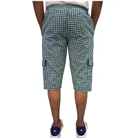 Men's Cotton Checkered Printed 3/4 Capri, Shorts, Multicolor Pack-of -3 (XL, Multicolored 1)-thumb1