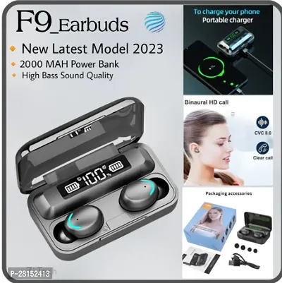 M19 Bluetooth 5.1 Wireless Earbuds Touch Waterproof IP7X LED Digital Display Bluetooth Headset (Black, True Wireless)-thumb0