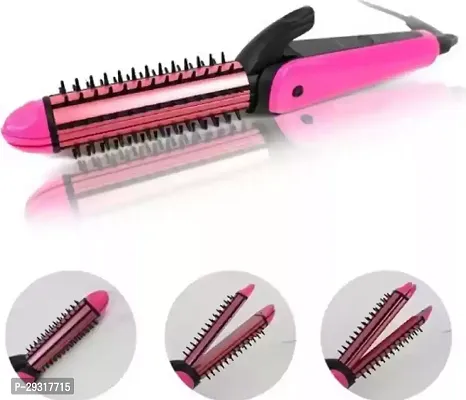 3 in 1 Hair Styler Hair Crimper, Hair Curler and Hair Straightener Nhc 8890 3 In 1 Multifunction Perfect Curl and Straightener for Women