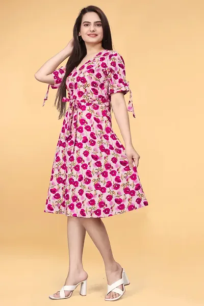 Stylish Printed Crepe Dresses For Women