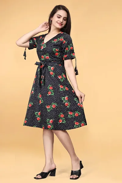 Stylish Printed Crepe Dresses For Women