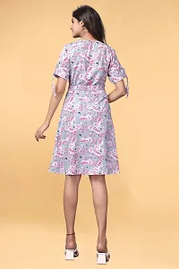 Classic Crepe Printed Dress for Women-thumb3