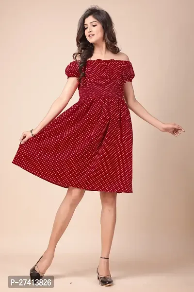 Classic Crepe Printed Dress for Women