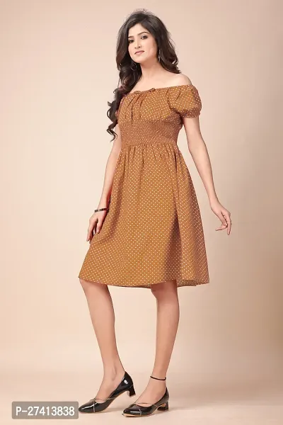 Classic Crepe Printed Dress for Women-thumb3