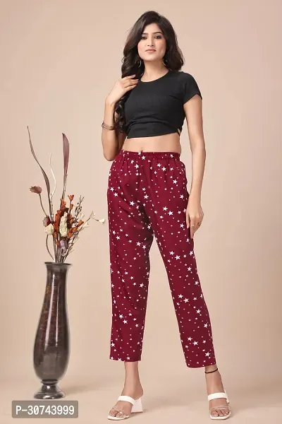 Stylish Polyester Printed Trousers For Women-thumb0