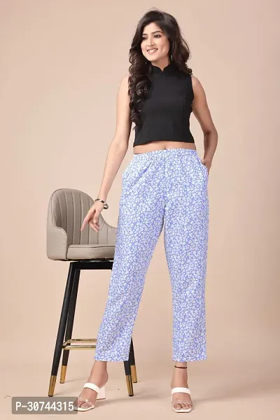 Stylish Polyester Printed Trousers For Women