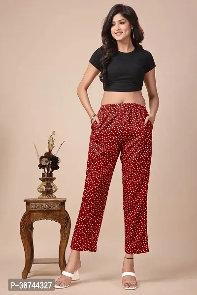 Stylish Polyester Printed Trousers For Women