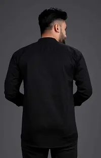 Stylish Cotton Blend Zip Kurta Shirt for Men-thumb3