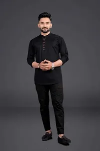 Stylish Cotton Blend Zip Kurta Shirt for Men-thumb4