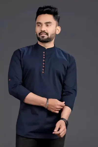 F L I B O Men's Premium Cotton Casual Full Sleeve Ethenic Kurta