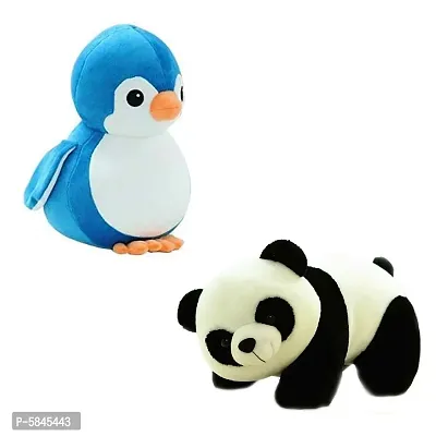 Soft Toys For Kids(Pack Of 2, Panda, Penguin)-thumb0