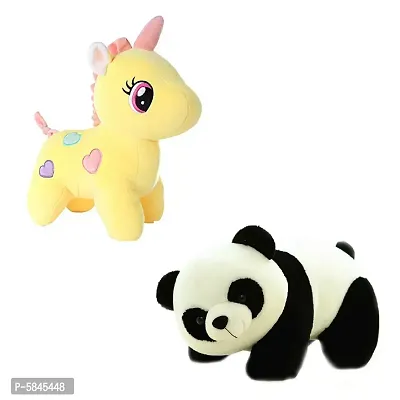Soft Toys For Kids (Pack Of 2, Unicorn, Panda)