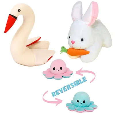 Soft Toys Combo for kids of 3 Toys // Rabbit with Carrot , Octopus and Swan