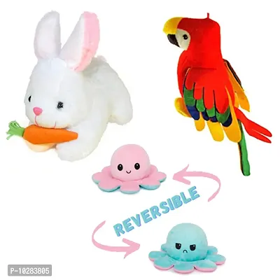 Soft Toys Combo for kids of 3 Toys // Rabbit with Carrot , Octopus and Parrot