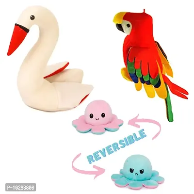 Soft Toys Combo for kids of 3 Toys // Octopus, Parrot and Swan
