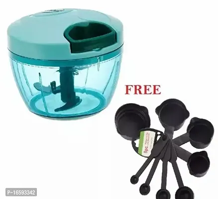 Classic Quick Vegetable Chopper With Free 8 Mesuring Spoon For Kitchen Tool Set-thumb0