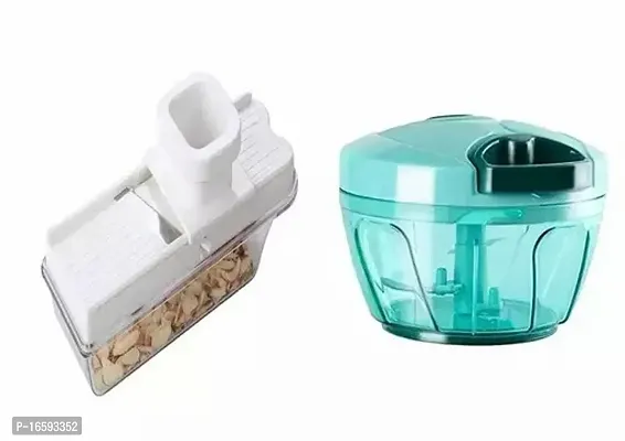 Combo Of 1 Dry Fruit/Vegetable Slicer Cutter With Plastic Container And 1 Handy Chopper