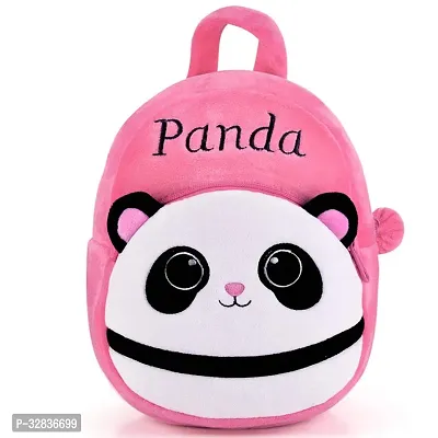 Panda Velvet Soft Plus Kidds School Bag, 14 Inch, Pink