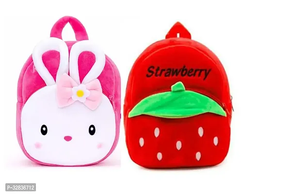 Naughty And Strawberry Velvet Soft Plus Kidds School Bag Combo