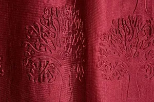 Sai Arpan Solid Tree Punching Heavy Long Curtain || for Living Room, Hall Room, Bed Room || Long  Heavy || Durable Material || 4 X 7 Ft Color Maroon-thumb1