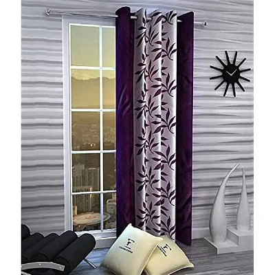 Sai Arpan? Eyelet Polyester Curtains for Door Pack of 1 (Purple, 5)