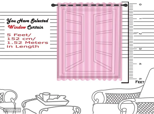 SaiArpan? Polyester Plain Crush Long Door and Window Curtain Set of 2 (Light Pink, 5)-thumb3