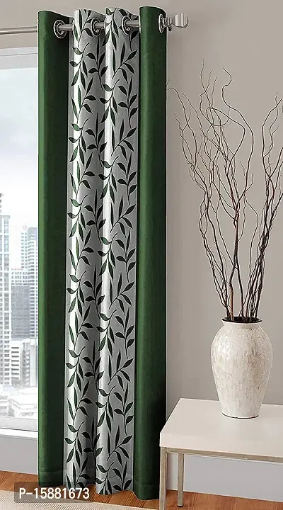 Sai Arpan? Eyelet Polyester Curtains for Door Pack of 1 (Green, 5)-thumb0