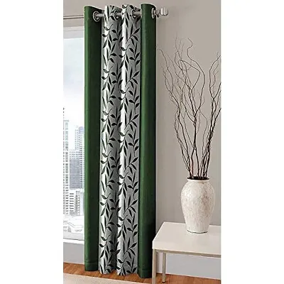 Sai Arpan? Eyelet Polyester Curtains for Door Pack of 1 (Green, 5)