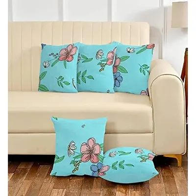 SAI ARPAN Collection Cotton Multi Colored Decorative Hand Made Cushion Cover | 16 X 16 inches 5 Pieces (Design 7)