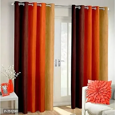 3D Polyester Long Crush Patta Door Curtain-Pack of 2-thumb0