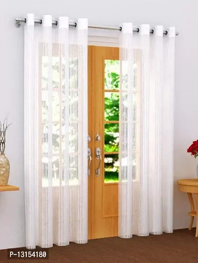 Transparent Net Fabric Door Curtain Pack of 2-thumb0