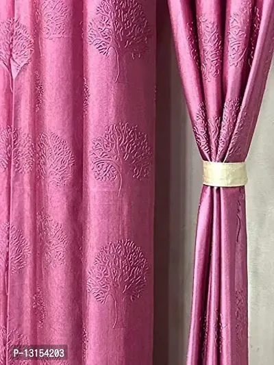 Long Crush Fabric Printed Punching Door Curtain Size-7 Feet-thumb0