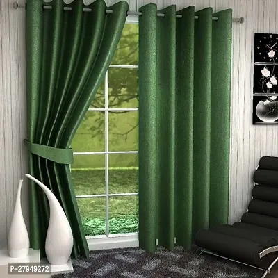 Plain Long Crush 4x5 Feet Window Curtains Pack of 2-thumb0