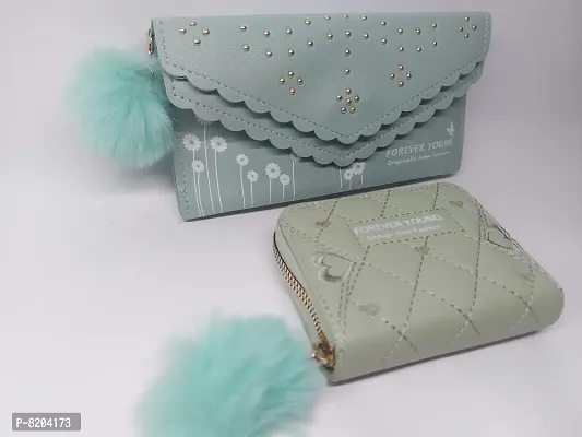 Stylish PU Wallets with Clutches For Women And Girls- 2 Pieces-thumb2