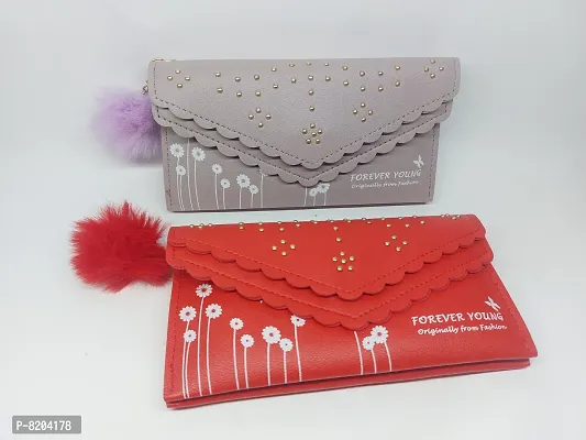 Stylish PU Clutches For Women And Girls- 2 Pieces-thumb0